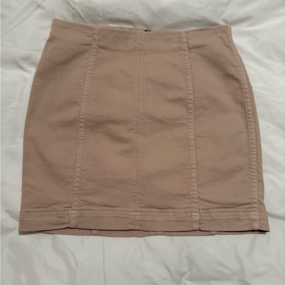 Free People Tan Mini Pencil Skirt Casual